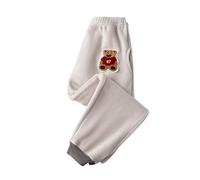 Pantalon de jogging en polaire pour fille, chaud, sportif, doux, décontracté, confortable, tenue de jeu en plein air, tout-petits, grands enfants, beige, 4-5 ans