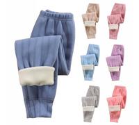 Pantalon de jogging en polaire thermique côtelé pour enfants garçons filles automne hiver taille élastique pantalon épais uni chaud gymnastique leggings doux décontracté, gris, 13-14 ans