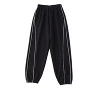 Pantalon de jogging en polaire thermique pour fille, chaud, doux, confortable, tenue décontractée pour les tout-petits, Noir , 4-5 ans