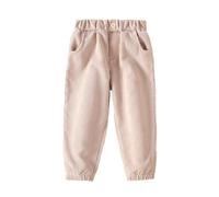 Pantalon de jogging en velours côtelé pour filles et tout-petits, doux, confortable, décontracté, pantalon long avec taille élastique, parfait pour le quotidien et les activités de plein air, beige, 9