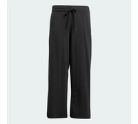 adidas Femme Essentials Small Logo Feel Cozy Open Hem (Plus Size) Pants, Black/White, 3XL Plus