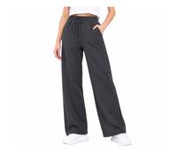 Pantalon de Jogging Femme COMEOR Gris Foncé - Jambe Large Taille Élastique à Cordon Poches Latérales L