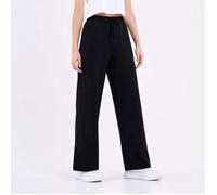 Pantalon de Jogging Femme COMEOR Noir - Jambe Large, Taille Élastique à Cordon, Poches Latérales M