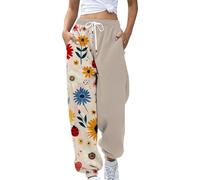 Pantalon de Jogging Femme Imprimé Fleur Pantalon de Sport Pantalon Décontracté Pantalon Large Fluide pour Jogging Running Fitness Pantalon Yoga Femme