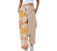 Pantalon de Jogging Femme Imprimé Fleur Pantalon de Sport Pantalon Décontracté Pantalon Large Fluide pour Jogging Running Fitness Pantalon Yoga Femme