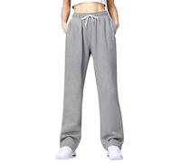 Pantalon De Jogging Femme Pantalon De Sport De Couleur Unie pour Femmes Décontracté Ample avec Poches à Cordon De Serrage Large Et Droit Automne Et Hiver Classics Faciles Detente Pantalon Femme