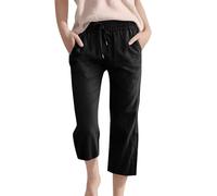 Pantalon de jogging garçon 146 jours taille élastique droite couleur unie décontracté pantalon ample 3/4 pantalon pull 56 premier Noël, Noir , 8 ans