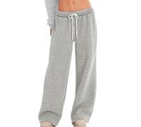 Pantalon de jogging large pour femme - Pantalon de survêtement long Y2k - Vêtement actif - Gym - Pantalon de loisirs - Pantalon de yoga - Hip Hop Basics Pyjama, A01 Gris, M
