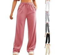 Pantalon de jogging long en coton pour femme - Pantalon de sport pour femme - Noir - Avec poches - Pantalon de loisirs pour femme - Pantalon de course d'hiver doublé - Pantalon de survêtement pour