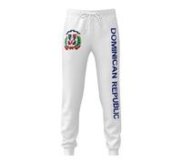 Pantalon de Jogging Long et Doux avec emblème du Drapeau de la République Dominicaine, imprimé en 3D, idéal pour la Course et Le Sport chez Les Hommes.