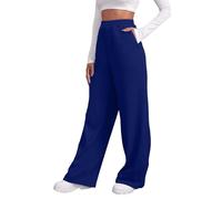 Pantalon de Jogging Long pour Femme: Taille éLastiquéE,Style DéContracté avec Poches,Coupe Taille Haute,VêTement de Sport Confortable Adapté à Un Usage Quotidien(Blue,XXL)
