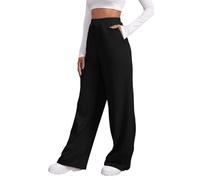 Pantalon de Jogging Long pour Femme: Taille éLastiquéE,Style DéContracté avec Poches,Coupe Taille Haute,VêTement de Sport Confortable Adapté à Un Usage Quotidien(Black,S)
