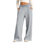 Pantalon de jogging oversize à jambe large pour fille, pantalon de jogging élastique à jambe droite, pantalon baggy cintré et ensemble pantalon pour bébé fille, gris, 9-10 ans