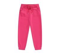 Pantalon de jogging pour enfants - Pantalon de jogging en coton - Taille élastique - Pantalon de sport décontracté avec poches, rose vif, 6-7 ans