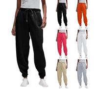 Pantalon de jogging pour femme - Doublure chaude - Pantalon thermique pour femme - Pantalon de loisirs - Pantalon long et large - Avec poches - Pantalon en tissu élégant - Taille haute - Pantalon de