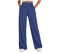 Pantalon de Jogging pour Femme en Coton Pantalon Sport Femme Taille Haute Bas de Training Ample Couleur Unie Pantalons de Survêtement avec Poches Chic Sportswear pour Running Fitness Training