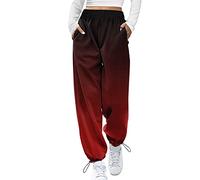 Pantalon de jogging pour femme - Motif long - Pantalon de sport - En coton - Avec dégradé de couleur - Pantalon de jogging - Motif coloré - Pantalon d'automne - Baggy Hip-Hop - Pantalon de pyjama