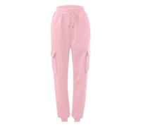 Pantalon de jogging pour femme - Pantalon cargo baggy taille haute - Automne/hiver - Stretch - Bas resserré - Pantalons de sport couleur unie légers et confortables - Pantalon de sport extérieur