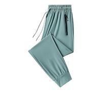 Pantalon de jogging pour femme Pantalon de sport taille haute stretch léger respirant Couleur unie Coupe étroite Pantalon de loisirs Extérieur Taille élastique Pantalon d'été avec cordon de serrage et