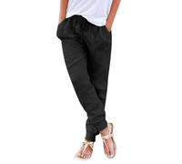 Pantalon de jogging pour femme Pantalon de sport taille haute stretch léger respirant décontracté Couleur unie Confortable Séchage rapide Pantalon d'été Extérieur Taille élastique Pantalon sarouel