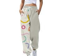 Pantalon de Jogging pour Femme Pantalon Imprimé de Jolis Motifs Taille Haute Pantalon de Sport Pantalon Confortable avec Poches Pantalon Detente Femme Pantalon Fluide Multicolores
