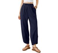 Pantalon de jogging pour femme - Pantalon sarouel taille haute - Léger et extensible - Confortable - Couleur unie - Jambe droite - Pantalon bouffant - Taille élastique - Pantalon de loisirs avec