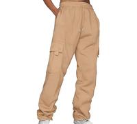 Pantalon de jogging pour femmes surdimensionné : pantalon de survêtement pour femmes jambe large poches multiples pantalon cargo pantalon droit pantalon de fitness grande taille pantalon de ski de