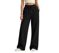 Pantalon de jogging pour fille, taille élastique, long, droit, jambes larges, avec poches, pantalon de sport, automne, hiver, école, pantalon de survêtement, couleur unie, doux, pantalon de loisirs