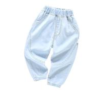 Pantalon de jogging pour garçon avec taille élastique pour tout-petits âgés de 2 à 7 ans, printemps et été, pantalon long confortable de couleur unie avec jambes fuselées pour un usage quotidien, bleu