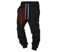 Pantalon de jogging pour homme avec boussole viking et imprimé runes - Pantalon de sport de style nordique avec Vegvisir et Yggdrasil - Pantalon de loisirs décontracté pour les fans d'Asatru