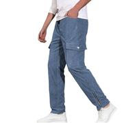 Pantalon de jogging pour homme avec fermeture éclair sur la jambe - Pantalon cargo pour homme - Nombreuses poches - Pantalon de sport en velours côtelé - Couleur unie - Confortable - Pantalon à lacets