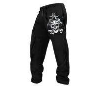 Pantalon de jogging pour homme avec motif tête de mort de pirate - Pantalon de loisirs avec crâne, serpents et os croisés - Pantalon gothique et motard sombre pour homme, Style Q01 Noir, XXL