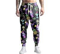 Pantalon de Jogging pour Homme des années 80 et 90 - Style rétro - avec Poches, Ananas Noir., M