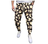 Pantalon de jogging pour homme en coton avec élastique - Pantalon d'entraînement avec poches - Pantalon de loisirs - Imprimé fantômes - Pantalon de sport - Pantalon de sport léger pour costume