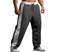 Pantalon de jogging pour homme - Jambe large - Taille élastique - Jambe droite - Pantalon décontracté pour sports de plein air, marche, randonnée, gris foncé, XXL