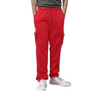 Pantalon de jogging pour homme - Long - En coton - Coupe ajustée - Taille élastique - Pantalon d'hiver - Pantalon de survêtement surdimensionné - Couleur unie - Pantalon de travail classique et