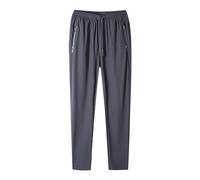 Pantalon de jogging pour homme - Pantalon de loisirs solide pour homme - Fitness - Course décontractée - Pantalon de protection des jambes - Neuvième pantalon, gris, XL