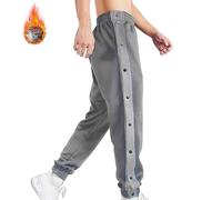 Pantalon de Jogging pour Homme Pantalon de Rééducation Ouverture Latérale avec Boutons-Pression Latéraux - Pantalon de Sport Postopératoire