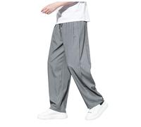 Pantalon de jogging pour homme Pantalon de survêtement Pantalon de loisirs d'été Pantalon de loisirs Japonais Rétro Décontracté Pantalon sarouel simple Pantalon droit à jambes larges, gris, 4XL