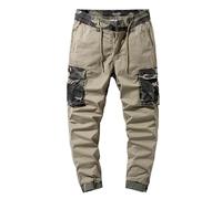 Pantalon de jogging pour homme - Pantalon de survêtement pour homme - Style japonais - Pantalon de travail avec plusieurs poches - Coupe ample - Pantalon de cheville raccourci pour un usage quotidien