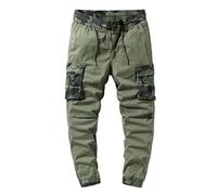 Pantalon de jogging pour homme - Pantalon de survêtement pour homme - Style japonais - Pantalon de travail avec plusieurs poches - Coupe ample - Pantalon de cheville raccourci pour un usage quotidien