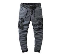 Pantalon de jogging pour homme - Pantalon de survêtement pour homme - Style japonais - Pantalon de travail avec plusieurs poches - Coupe ample - Pantalon de cheville raccourci pour un usage quotidien