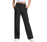 Pantalon de jogging sportif pour fille avec jambe droite, coupe ample, pantalon décontracté pour adolescentes, matériau extensible confortable, vêtements de sport pour l'école et la vie quotidienne