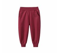Pantalon de jogging unisexe uni pour filles et filles, pantalon de loisirs pour jogging adolescentes et filles, rouge, 2-3 ans