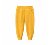 Pantalon de jogging unisexe uni pour filles et filles, pantalon de loisirs pour jogging adolescentes et filles, jaune, 2-3 ans