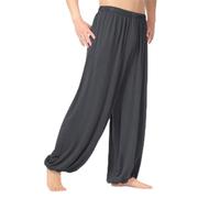 Pantalon de Kung Fu Tai Chi en polyester pour entraînement d'été Pantalon d'arts martiaux Convient pour la pratique du Shaolin Wing Chun (XL Gris foncé)