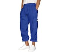 Pantalon de loisirs pour homme - Jambes larges - Pantalon cargo baggy - Pantalon de travail surdimensionné - Plusieurs poches - Pantalon de randonnée - Couleur unie - Pantalon de sport décontracté