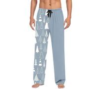 Pantalon de loisirs pour homme - Long - Pantalon de plage baggy - Confortable et léger - Respirant - Pantalon de loisirs - Large pantalon de pyjama avec imprimés amusants de dessin animé, gris, XL