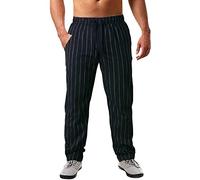 Pantalon de marche décontracté et léger pour homme en 2024 - Printemps et été - En coton à rayures fines - Pantalon de sport décontracté - Pantalon élastique pour homme, Noir , XL