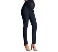 Pantalon de maternité confortable au-dessus de la taille pour femme - Capris de grossesse décontracté pour le travail, la maternité et le yoga - Petite taille, bleu marine, M